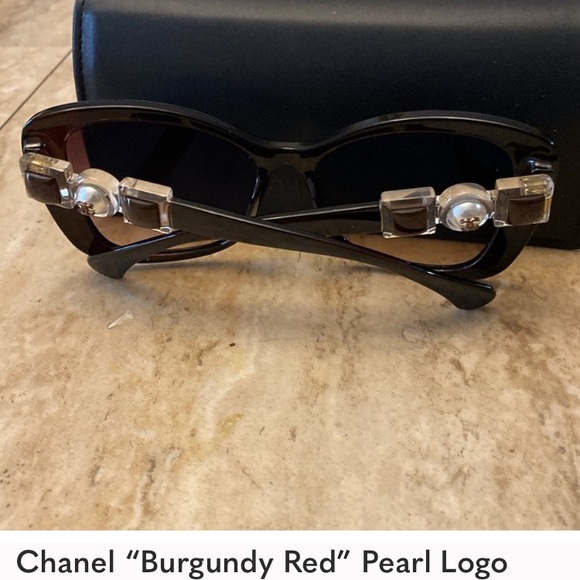 Chanel "Burgundy Red" Pearl Logo Sunglasses-Brand New Authentic:with case - Picture 3 of 3